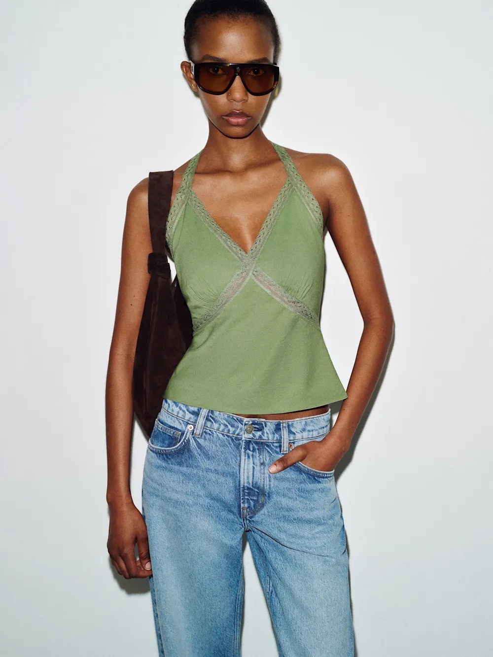 Reformation Monica Top In Jade Green, NEW WITHOUT TAGS, NEVER WORN, NO FLAWS.